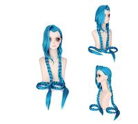 Wig For Arcane Cosplay Wigs Game Arcane Cosplay Blue Heat Resistant Synthetic Hair Juvenile And Junior Woman Hair Wig OneSize onlywig382