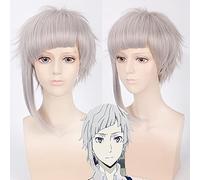 Wig for Bungo chiens errants Nakajima Atsush Cosplay perruque 40cm courte droite Anime Costume fête perruque universel ruban gris livraison gratuite