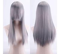Wig for Carnival Nightlife CluI Party Dress Up Wig Cosplay Anime Wig High Temperature Silk Rose Net Colorful 60Cm Thickening Long Straight Hair Color:Zf60-8 Thickening