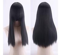 Wig for Carnival Nightlife CluI Party Dress Up Wig Cosplay Anime Wig High Temperature Silk Rose Net Colorful 60Cm Thickening Long Straight Hair Color:Zf60-1 Thickening