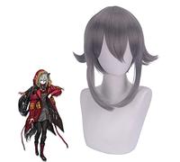 Wig for Carnival Nightlife CluI Party Dress Up Wig Cosplay Fake Invention Day Ark Red And Gray Reverse Curled Short Hair