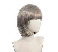 Wig for Carnival Nightlife CluI Party Dress Up Wig Cosplay Nightclub Show Bar Oblique Bangs Female Short Hair Pink Beige Blue Bobo Bobo Wig Color:K051-13