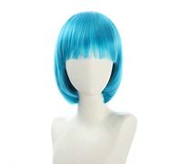 Wig for Carnival Nightlife CluI Party Dress Up Wig Cosplay Nightclub Show Bar Oblique Bangs Female Short Hair Pink Beige Blue Bobo Bobo Wig Color:K051-11