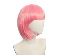 Wig for cosplay nightclub show bar oblique bangs female short hair pink beige blue bobo bobo wig color:K051-6