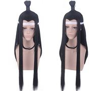 Wig for cosplay wig, magic way, anime, ancestor, Yiling, ancestor, Wei Wuxian, Lan Wangji, Wang Jijiang, costume, Cheng boy, color:PL-512, Lan Wangji, free ribbon (model 1)