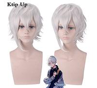 Wig for Destin/grand ordre Fgo Kadoc Zemlupus Cosplay perruque argent blanc court moelleux couches cheveux synthétiques hommes femmes Anime Costume perruques