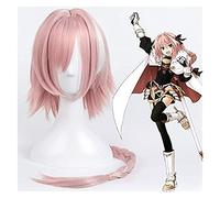 Wig for FGO destin/Grand ordre Astolfo Cosplay perruque pour femmes fille 60cm longue droite tressée synthétique cheveux perruque Anime Costume fête rose