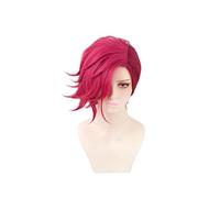 Wig For Game Arcane Vi Cosplay Wig VI 30cm Deep Rose Short Heat Resistant Synthetic Hair Woman And Man Role Play Wigs OneSize b