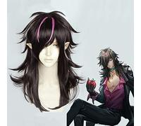 Wig for Game Arknights Midnight Cosplay Perruques Perruque de cheveux synthétiques en fibre haute température Costume de fête d'Halloween Perruque de jeu + bonnet de perruque Taille unique minuit