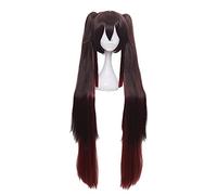 Wig For Game Genshin Impact Hutao Wig Cosplay Costume Hu Tao 110cm Long Brown With Ponytails Heat Resistant Synthetic Hair For Women OneSize b
