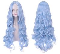Wig for Halloween Fashion Christmas Party Dress Up Wig Anime Wig Color 80Cm Long Curly Hair Face Trimming Hairstyle Cosplay Wig Color: Yn080 Blue