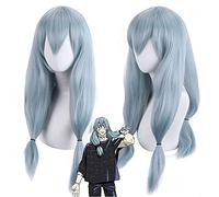 Wig for Halloween Fashion Christmas Party Dress Up Wig Cosplay Wig Curse Back To The Real Lake Blue Thickened Ponytail Anime Wig
