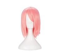 Wig For Haruno Sakura Cosplay Wig Short Pink Heat Resistant Synthetic Hair Wig + Wig Cap + Headband WigOnly