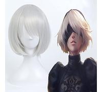 Wig for Hot Game NieR: Automata Cosplay Perruques NieR Automata 2B YoRHa No.2 Type B Résistant À La Chaleur Synthétique Anime Cosplay Perruque Halloween