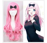 Wig for Kaguya-sama: l'amour est la guerre Fujiwara Chika Cosplay perruque de cheveux longue ligne droite cheveux roses femmes Lolita cheveux Halloween carnaval Costume