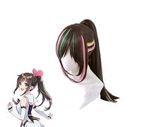 Wig for Kizuna Ai Cosplay perruques Youtuber 1st Live Hello World 65cm longue queue de cheval perruques de cheveux synthétiques Perucas + filet de cheveux gratuit