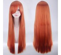 Wig for Props Matching Performance Modeling Cosplay Wig Universal 80Cm Color Long Straight Hair Style For Men And Women Universal Straight Hair Color:Zf80-016 Orange (Rose Net)