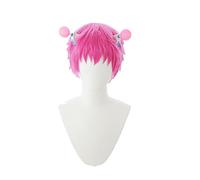 Wig For Saiki Kusuo Wig The Disastrous Life of Saiki K. Cosplay headwear glasses Synthetic Heat Resistant Pink Hair Saiki Kusuo Wig