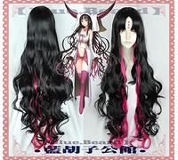 Wig for Sessyoin Kiara Cosplay perruque destin Grand ordre Long noir mélange rose bouclés ondulés cheveux synthétiques + bonnet de perruque gratuit