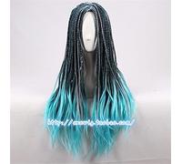 Wig for Top qualité Descendants 2 Uma Cosplay perruque bleu gris mélange noir tressé résistant à la chaleur cheveux synthétiques perruques + bonnet de perruque