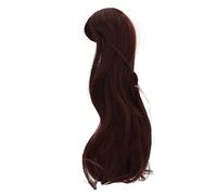 Wig Hair Doll, Coiffure de Poupée de Perruque, Perruque de Poupée de Style bouclé, Frange Pur à Poils de Cheveux épais pour 1/3 8 à 9 Pouces de Tête Bjd Doll (Marron foncé)
