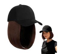 Wig Hat - 28x15cm Breathable Baseball Cap Wig, Realistic Short Wavy Bob Hair Baseball Hat Comfortable Sun Protection Wigs Cap Style for Daily Wear Sports Outdoor Activities