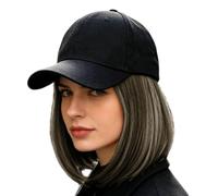 Wig Hat - 28x15cm Breathable Baseball Cap Wig, Realistic Short Wavy Bob Hair Baseball Hat Comfortable Sun Protection Wigs Cap Style for Daily Wear Sports Outdoor Activities