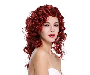 WIG ME UP - 0051 - ZA14/ZA12 Perruque Dame Carnaval Halloween Boucles Super volumineuses crinière Rouge mèches Longues Femme Fatale