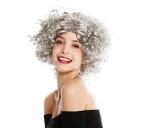 WIG ME UP - 1352-ZA68R Perruque Dame Carnaval Halloween Diva Courte bou Raie Centrale Gris