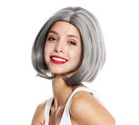 WIG ME UP - 1962-10A/88A Perruque dame courte carré lisse recourbé pointes raie gris mèches chiné