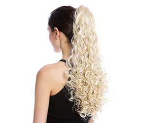 WIG ME UP - 19AXL-V-88 Postiche couette queue de cheval longue volumineuse très bou blond lumineux clair 50 cm