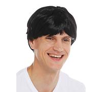 WIG ME UP - 2232-ZA103 Perruque Carnaval Halloween Hommes Court Lisse Noir