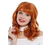WIG ME UP - 3001-T2735 perruque femmes longues boucles frange ondulée cosplay orange