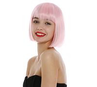 WIG ME UP - 7803-T2333 Perruque dames carré court frange lisse rose clair