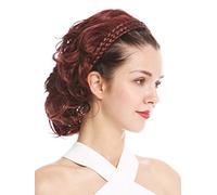 WIG ME UP - 90605-131 Mi-perruque postiche noble tressé serre-tête hauteur d'épaules brun rouge brun rouille ondulée