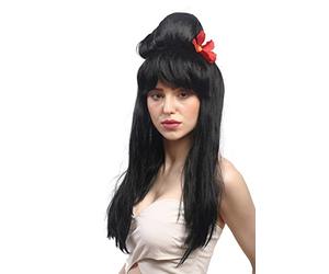 WIG ME UP - 90915-ZA103 Perruque Dames Carnaval Longue Lisse Chignon Beehive Updo Carmen Espagne Geisha Chine Japon
