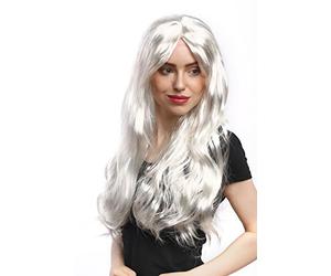 WIG ME UP - 90924-ZA68 Perruque Dames Carnaval Halloween Long Lisse Blanc Blond Reine de Neige Ange