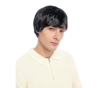 WIG ME UP - 91048-ZA103 Perruque homme courte et lisse, raie, noire