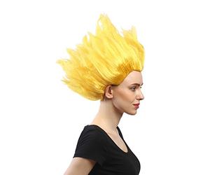 WIG ME UP - 91062-PC2B Perruque Femmes Hommes Carnaval Halloween Cosplay Fleur Tulipe feu Diable démon Loki Jaune taquiné