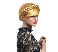 WIG ME UP - 91209-ZA35 Perruque Dames Carnaval Traditionnel Bavière Ukraine Russie Blond l'or tressé Frange