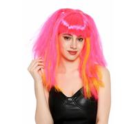 WIG ME UP - 91375-ZAC5+ZA2B Perruque femme Halloween cosplay rose jaune tresses frange droite longue volumineuse