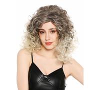 WIG ME UP - 92033 Perruque femme fantaisie longue bouclée avec raie, couleur ombrée, brun et blond