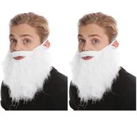 WIG ME UP - 9537B-P60 Barbe Blanche Carnaval Halloween Hipster Voleur Bandit prophète Moïse (Lot de 2)