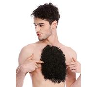 WIG ME UP - BB-013-black Poils Torse Toupet années 70 Hommes Halloween Carnaval Noir