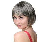 WIG ME UP - Carré sexy, perruque, frange droite, mélange noir-blond, noir profond (1B) et blond clair (228) 703-1T228