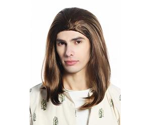 WIG ME UP - CW-047-HT0928 Perruque femmes hommes carnaval brun clair lisse long mi-long gigolo bogoss