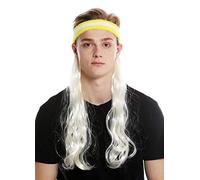 WIG ME UP - CXH-014-P613 Mi-Perruque Bandeau et Longs Cheveux Coupe mulet beauf années 80 Joueur de Tennis Blond