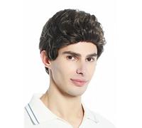 WIG ME UP - DW1333A-18 Perruque hommes femmes unisexe légèrement ondulée toupet brun moyen