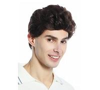 WIG ME UP - DW1333A-6T30 Perruque hommes femmes unisexe légèrement ondulée toupet mélange brun châtain
