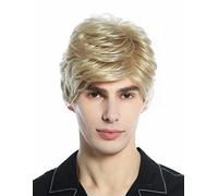 WIG ME UP - DW94A-24 Perruque hommes femmes raie ondulée blond blond cendré
